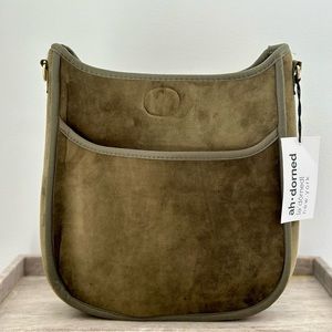NWT $88 Ah dorned NY Classic Messenger Crossbody Velvet Velour Bag Purse Vegan
